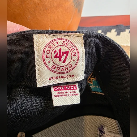 Arizona Diamondbacks '47 Brand Black Purple Script Adjustable Hat Cap - Picture 9 of 10